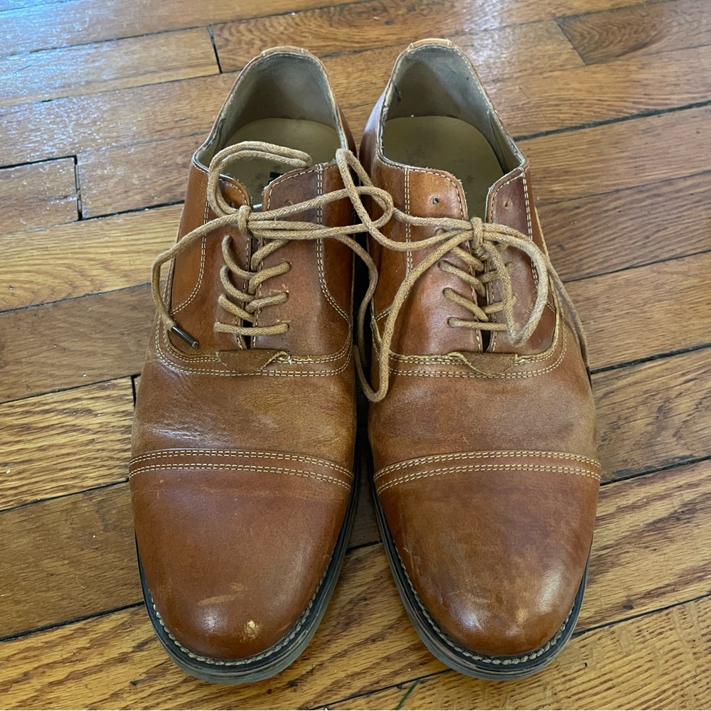 Kunsto Men’s tan leather Oxford shoes EU 41/US 8